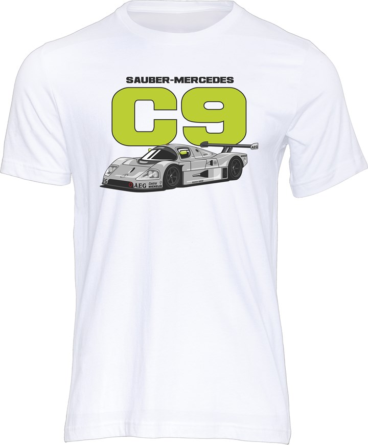 Sauber Mercedes C9 Group C Car T-shirt White - click to enlarge