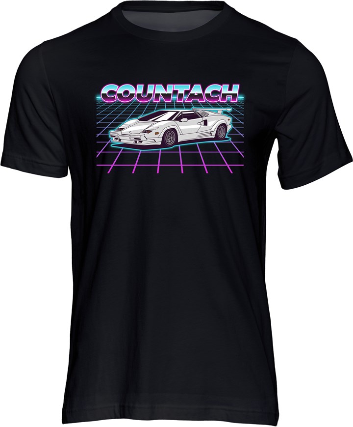 Dream Car Lamborghini Countach T-shirt Black - click to enlarge