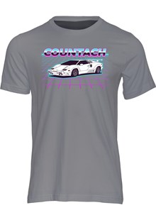 Dream Car Lamborghini Countach T-shirt Charcoal