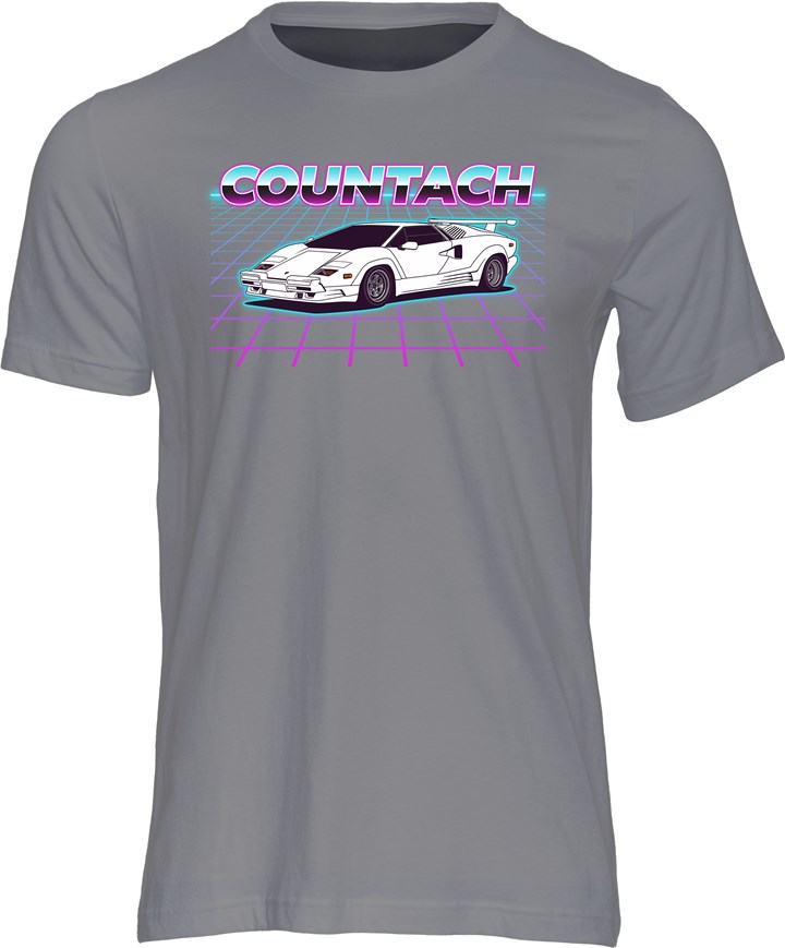 Dream Car Lamborghini Countach T-shirt Charcoal - click to enlarge