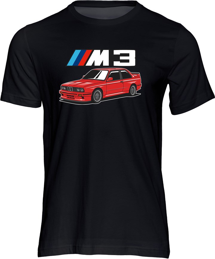 Dream Car BMW E30 M3 T-shirt Black - click to enlarge