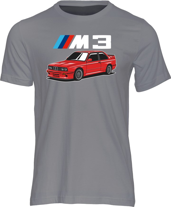 Dream Car BMW E30 M3 T-shirt Charcoal - click to enlarge