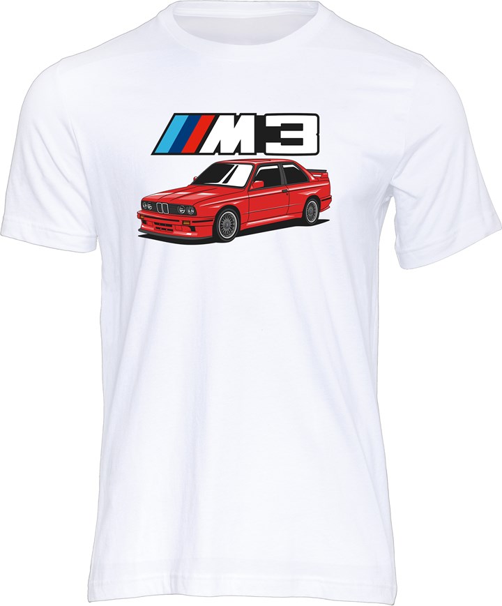 Dream Car BMW E30 M3 T-shirt White - click to enlarge