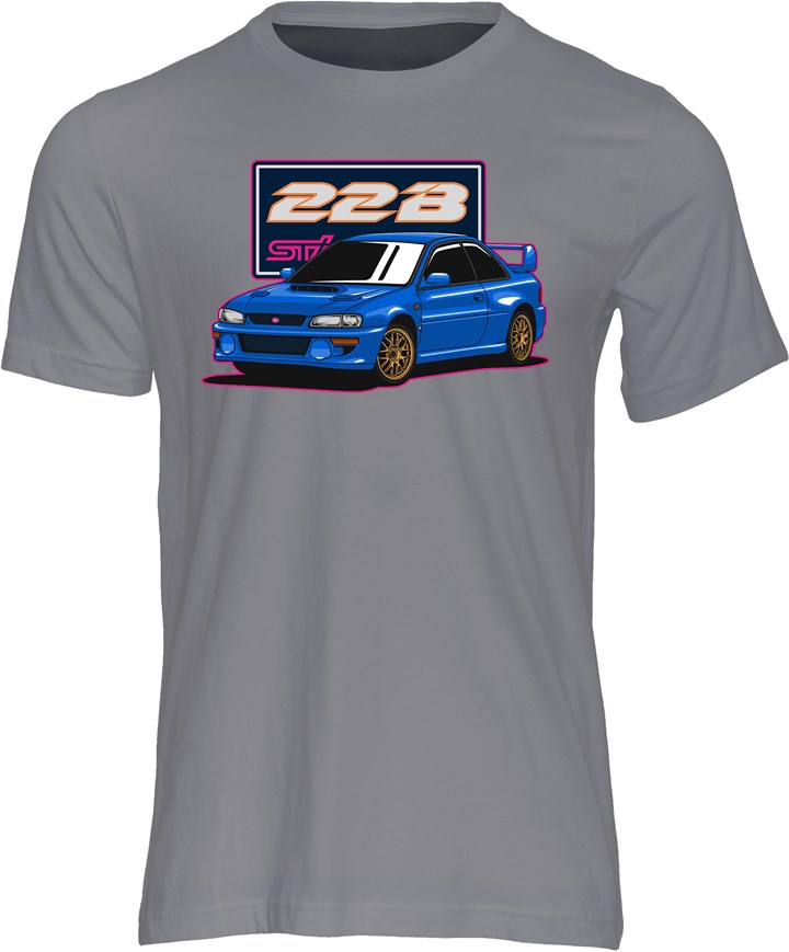 Dream Car Subaru Impreza 22B T-shirt Charcoal - click to enlarge