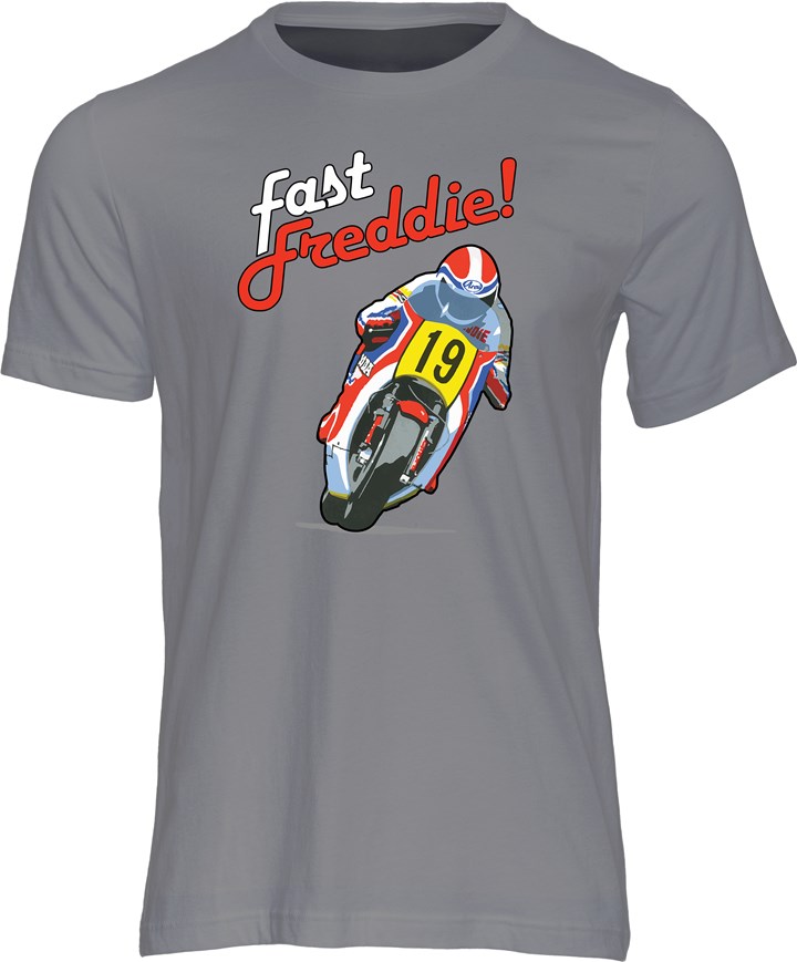 Fast Freddie Spencer T-shirt Charcoal - click to enlarge