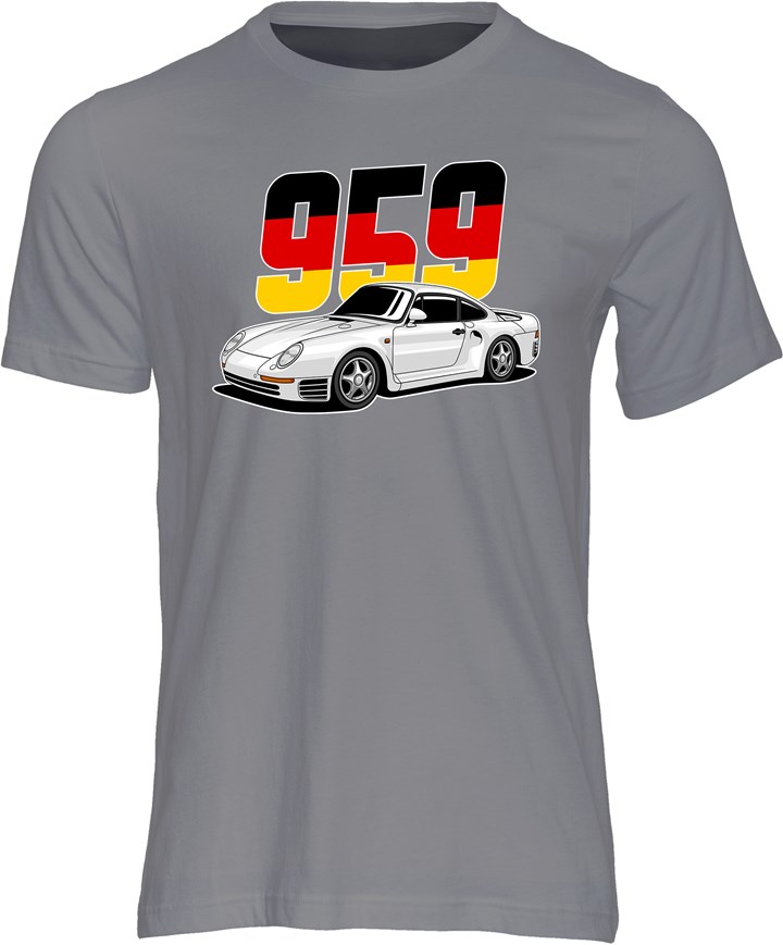 Dream Car Porsche 959 T-shirt Charcoal - click to enlarge