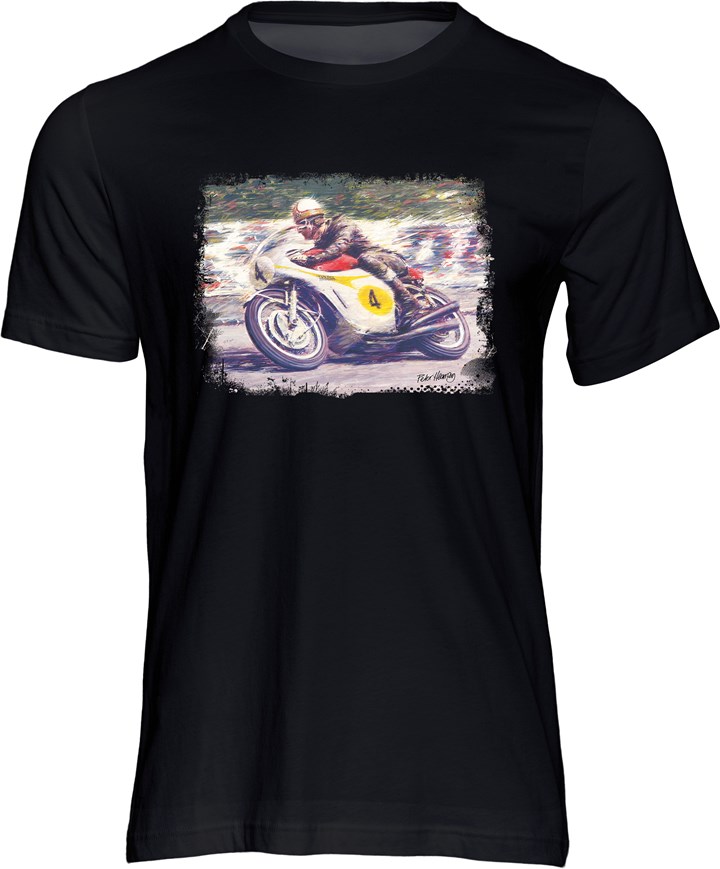 Mike Hailwood Art Print T-shirt Black - click to enlarge