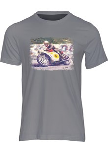 Mike Hailwood Art Print T-shirt Charcoal