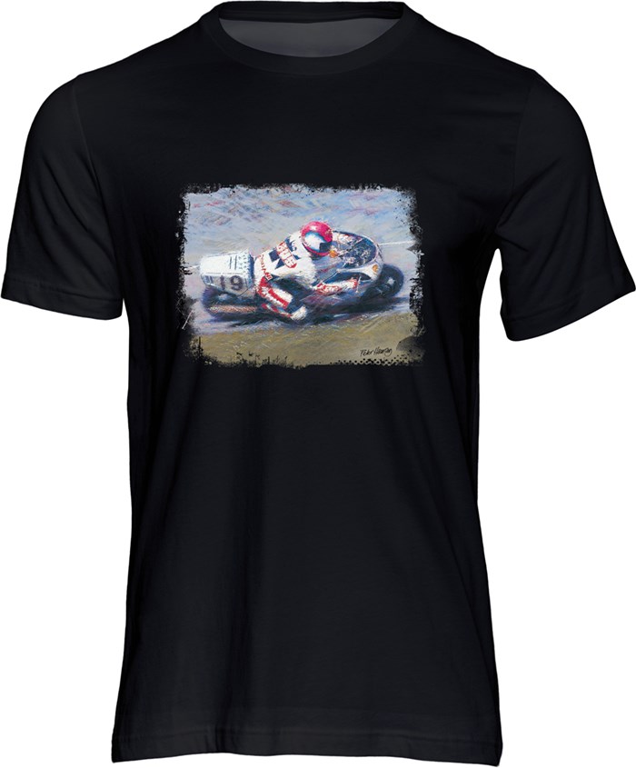 Steve Hislop Art Print T-shirt Black - click to enlarge
