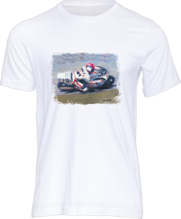 Steve Hislop Art Print T-shirt White - click to enlarge
