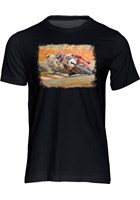 Carl Fogarty Motorcycle Art Print T-shirt Black