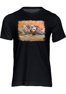 Carl Fogarty Motorcycle Art Print T-shirt Black