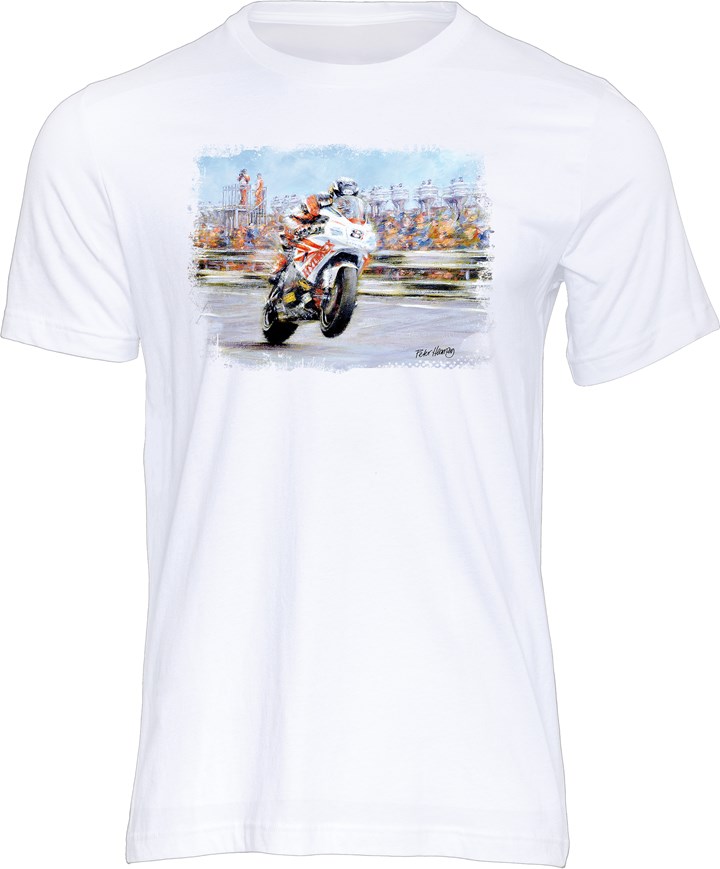 Guy Martin Art Print T-shirt White - click to enlarge