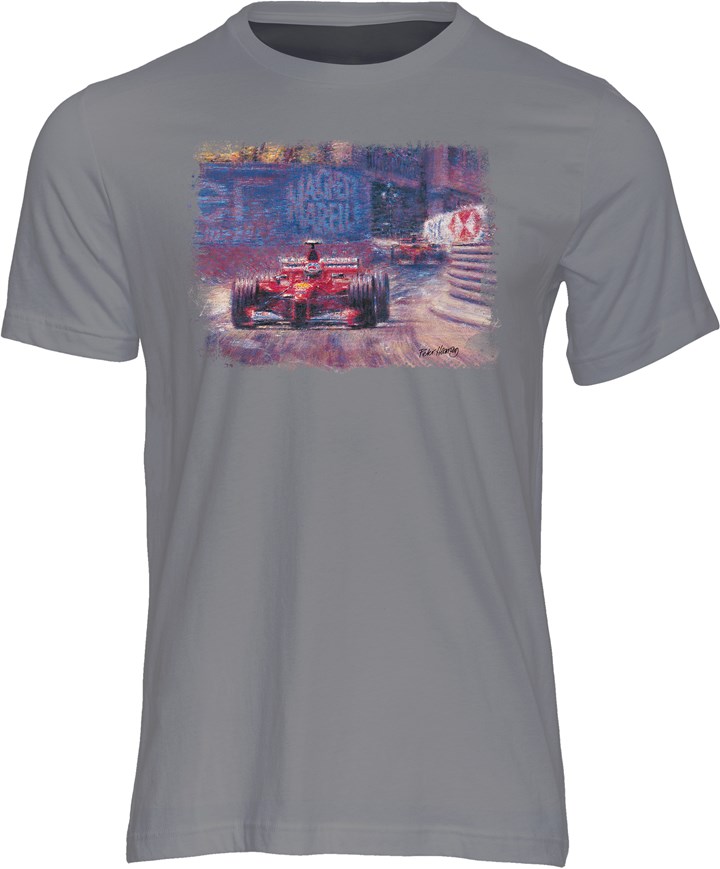 Michael Schumacher Art Print T-shirt Charcoal - click to enlarge