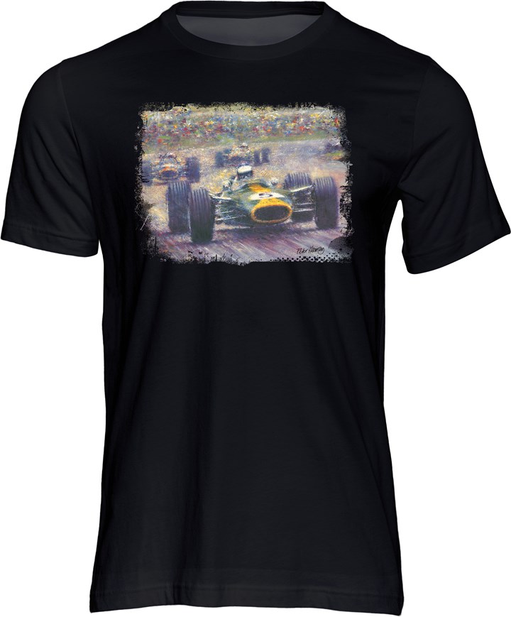 Jim Clark Art Print T-shirt Black - click to enlarge