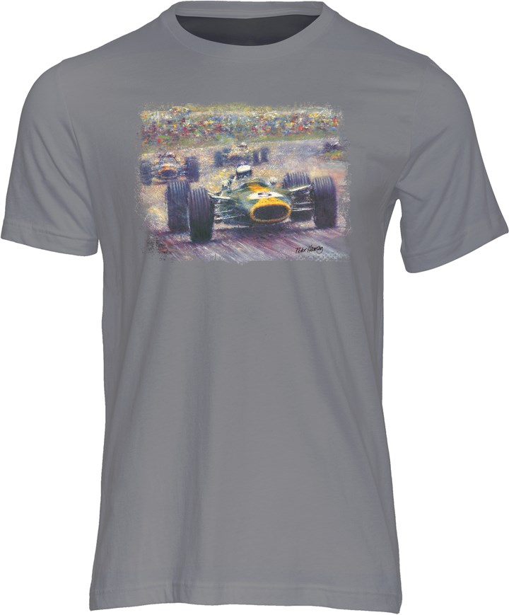 Jim Clark Art Print T-shirt Charcoal - click to enlarge