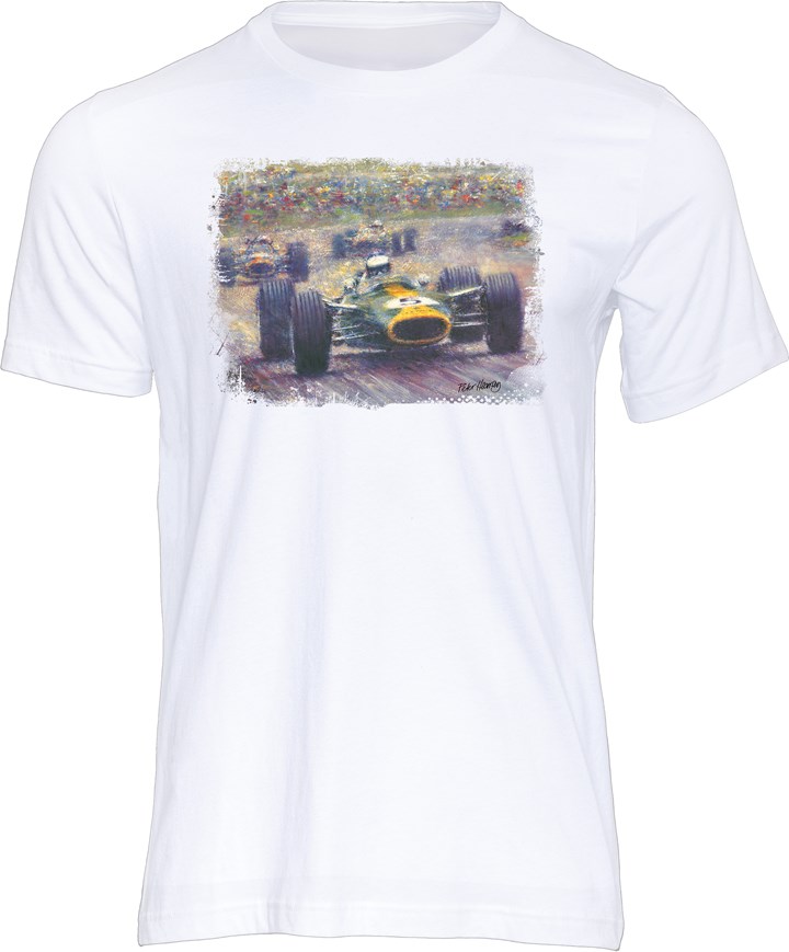 Jim Clark Art Print T-shirt White - click to enlarge