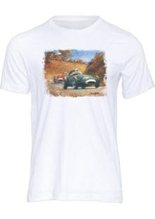 Stirling Moss Art Print T-shirt White