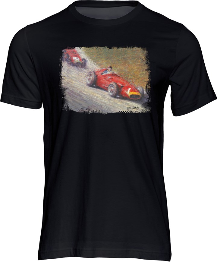 Juan Manuel Fangio Art Print T-shirt Black - click to enlarge