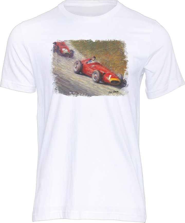 Juan Manuel Fangio Art Print T-shirt White - click to enlarge