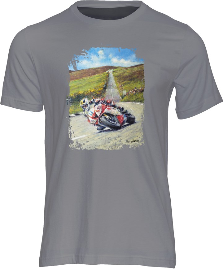 Michael Dunlop Art Print T-shirt Charcoal - click to enlarge