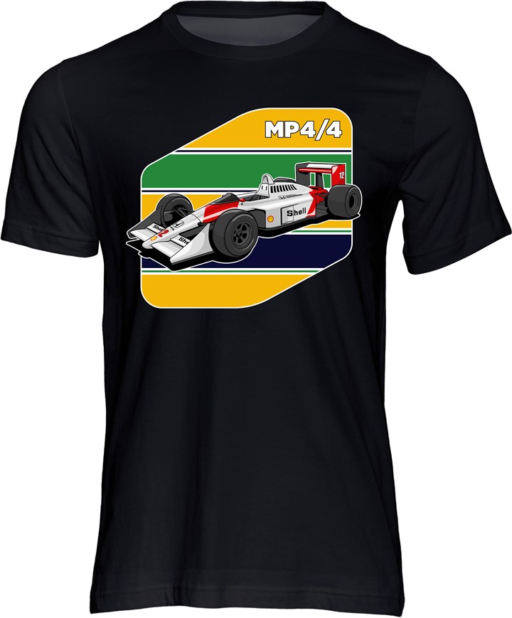 Ayrton Senna McLaren MP4/4 T-shirt Black - click to enlarge