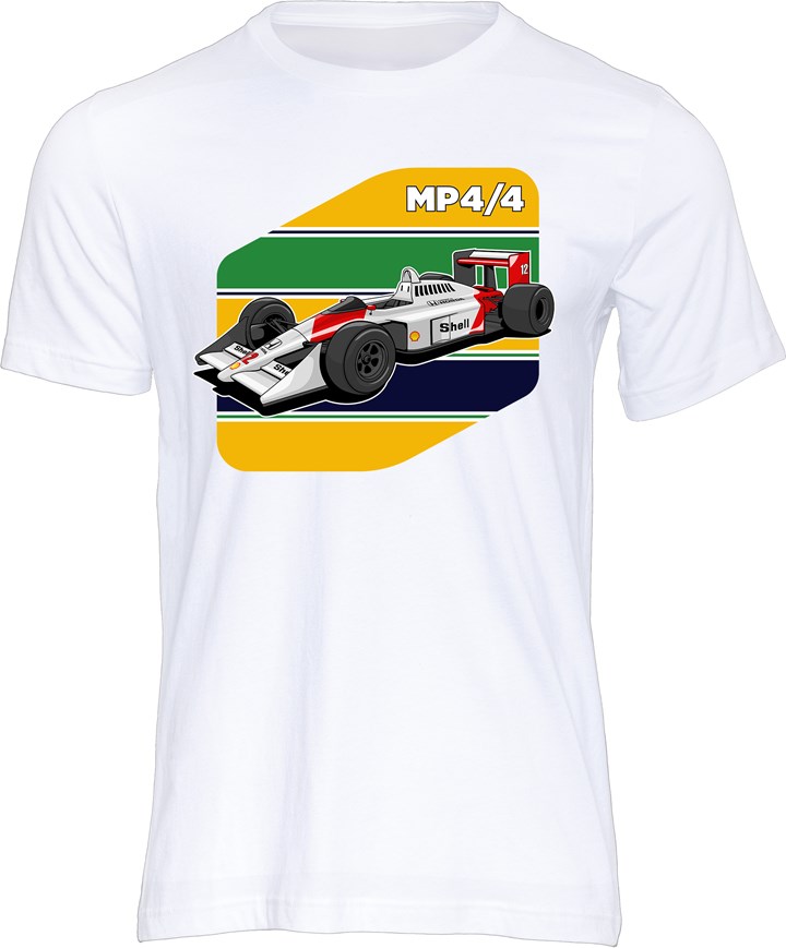 Ayrton Senna McLaren MP4/4 T-shirt White - click to enlarge