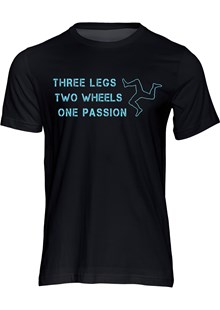 Three Legs Two Wheels One Passion T-shirt Black