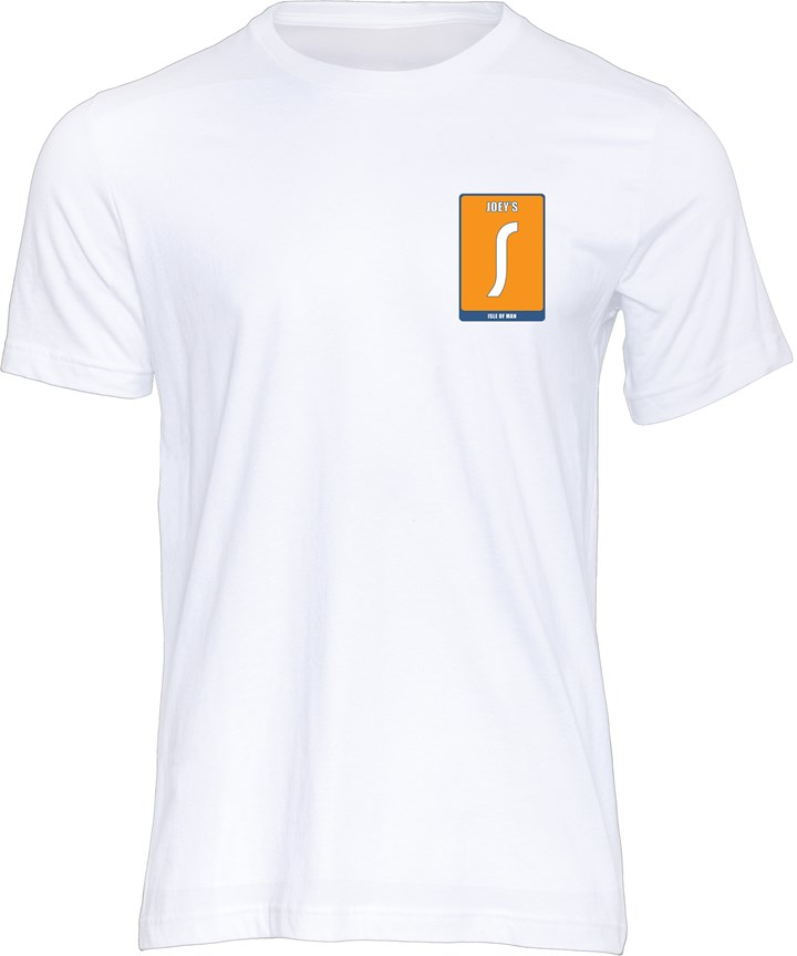Mountain Course Corner Sign Joey's T-Shirt White - click to enlarge