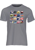 F1 Modern Helmets T-shirt Charcoal