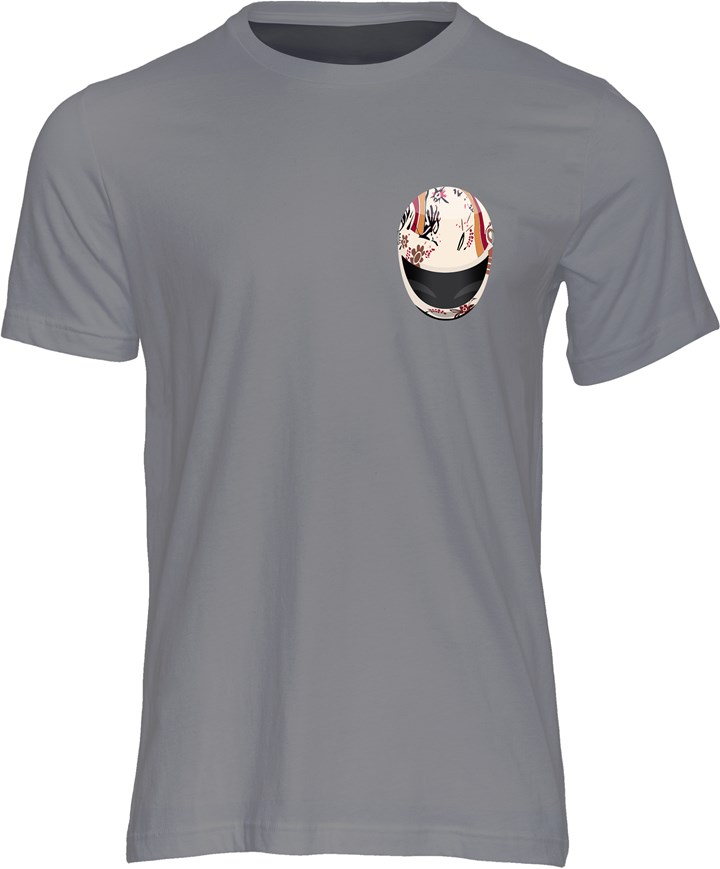 John McGuiness Helmet T-shirt Charcoal - click to enlarge