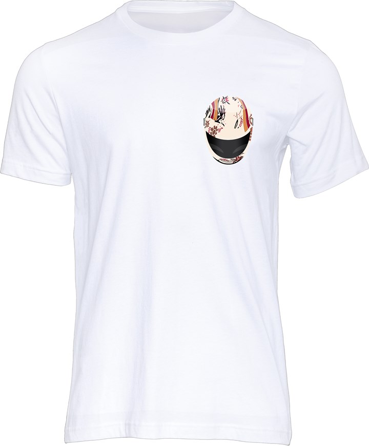 John McGuiness Helmet T-shirt White - click to enlarge