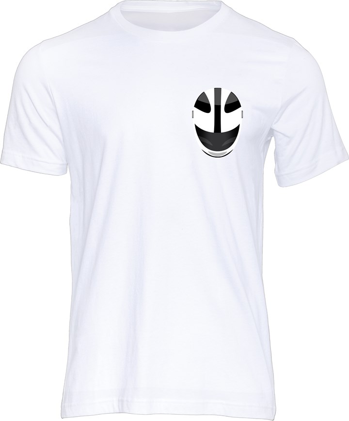 Robert Dunlop Helmet T-shirt White - click to enlarge