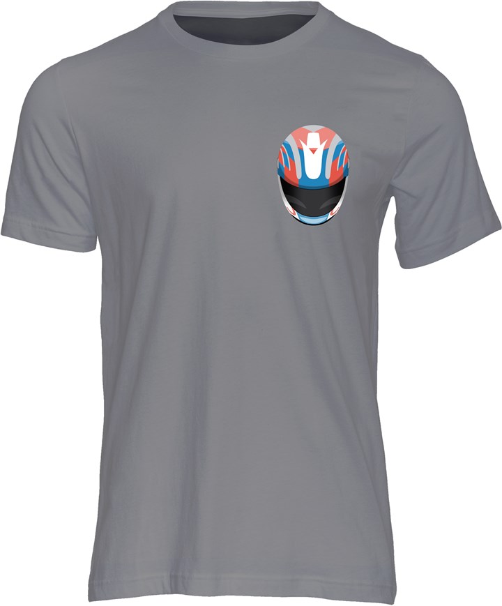 Phillip McCallen Helmet T-shirt Charcoal - click to enlarge