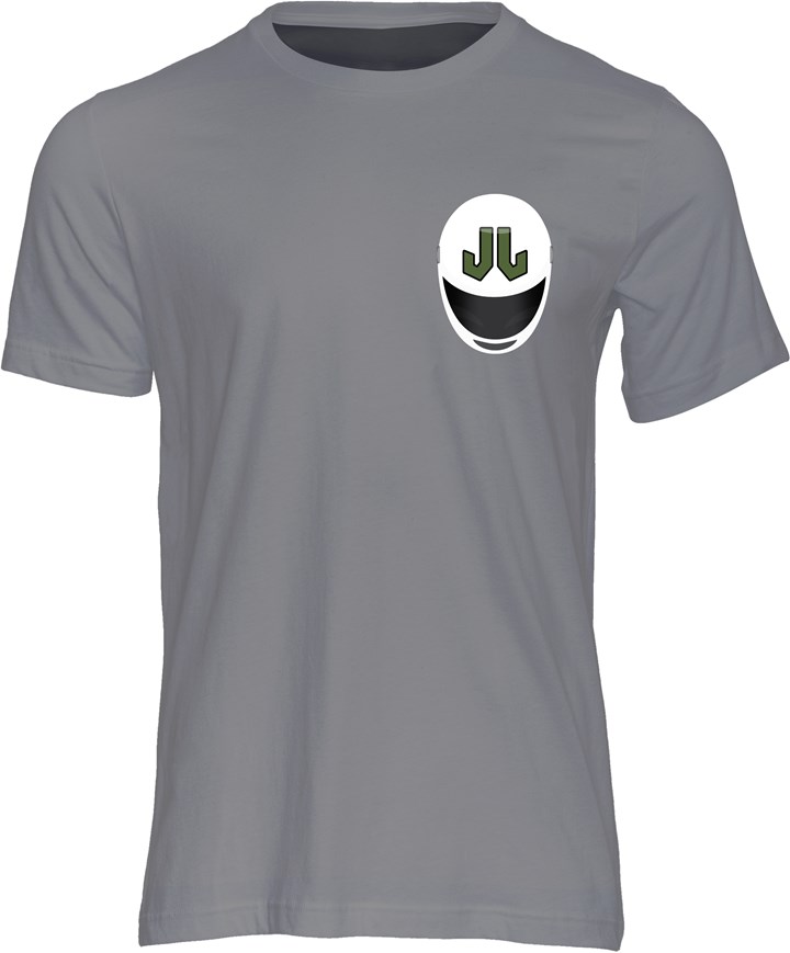 Mick Grant Helmet T-shirt Charcoal - click to enlarge