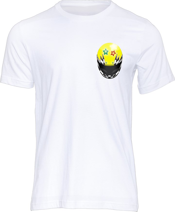 Ian Lougher Helmet T-shirt White - click to enlarge