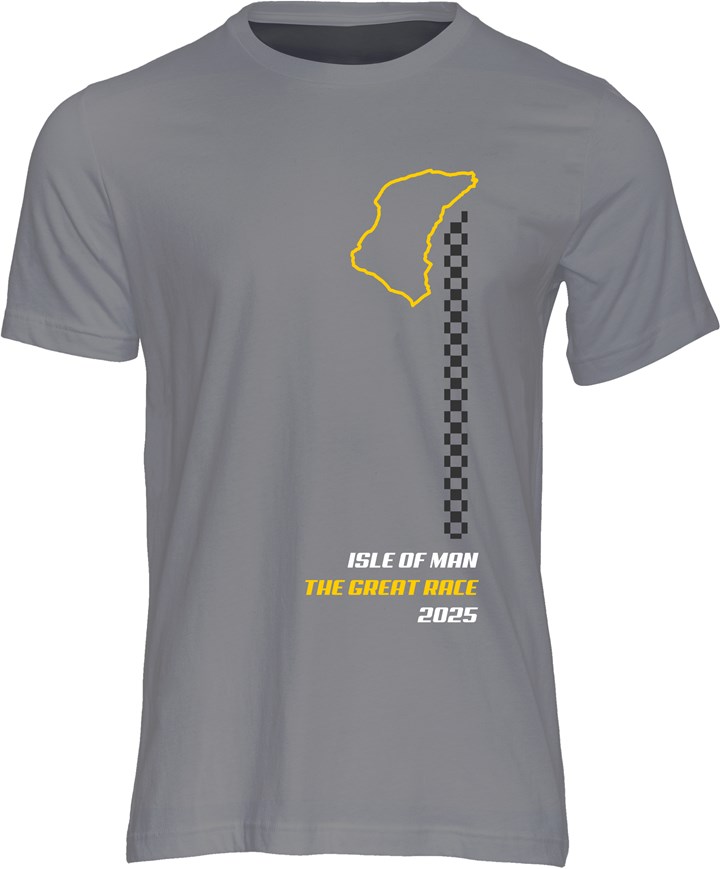IoM Great Race 2025 T-Shirt Charcoal - click to enlarge