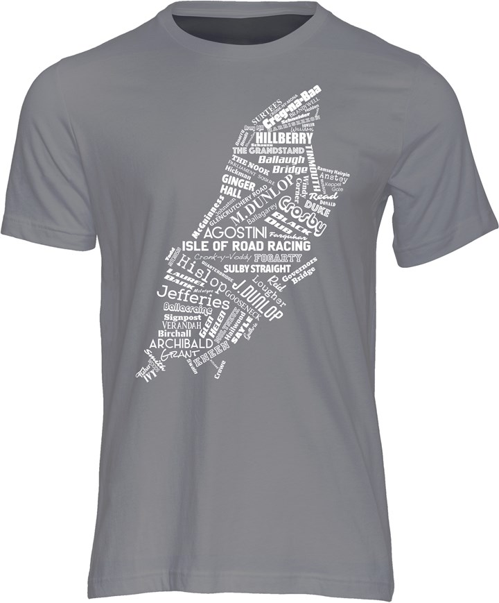 Isle of Road Racing T-shirt Charcoal - click to enlarge