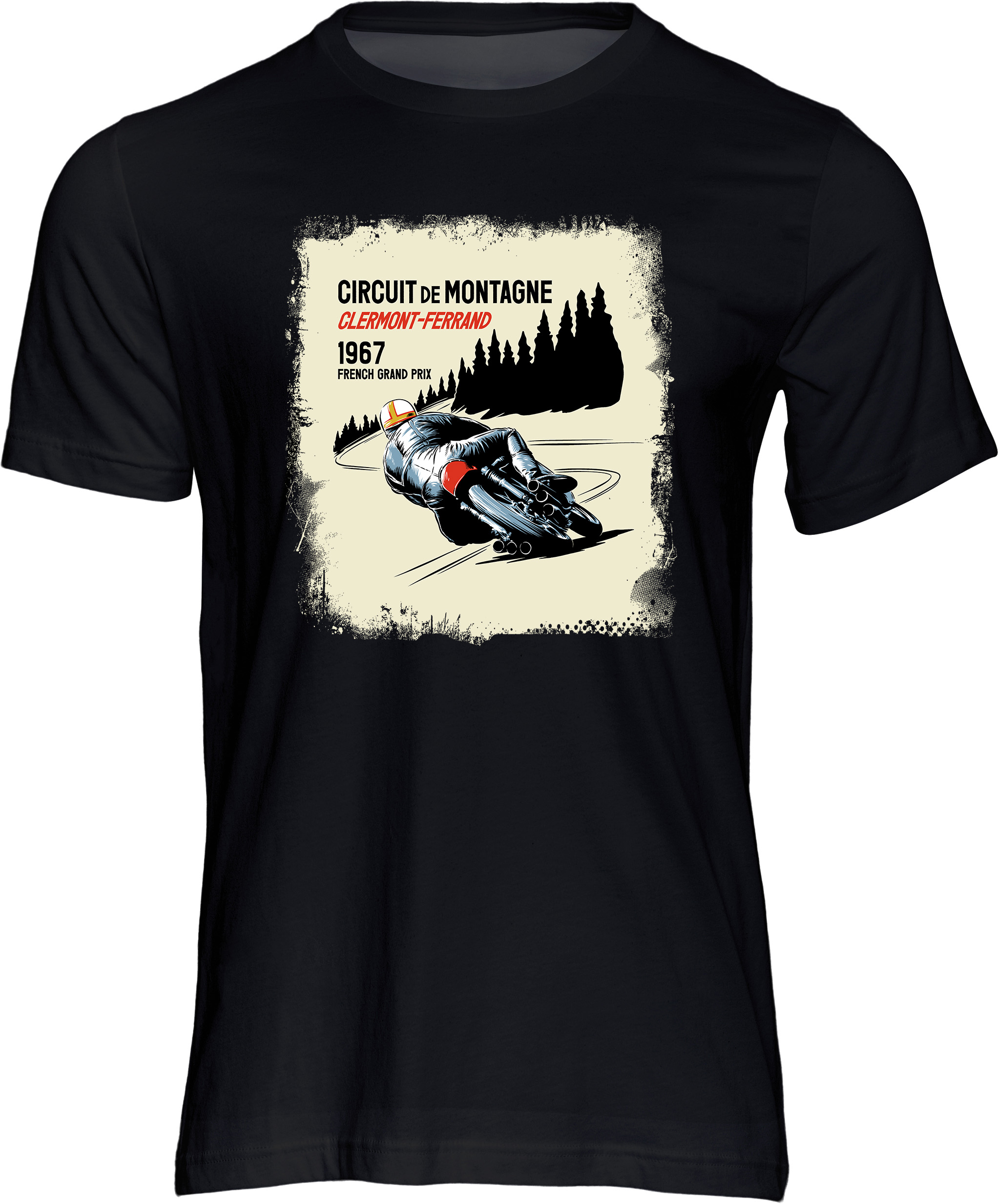 Mike Hailwood Honda Six T-shirt Black Duke Video