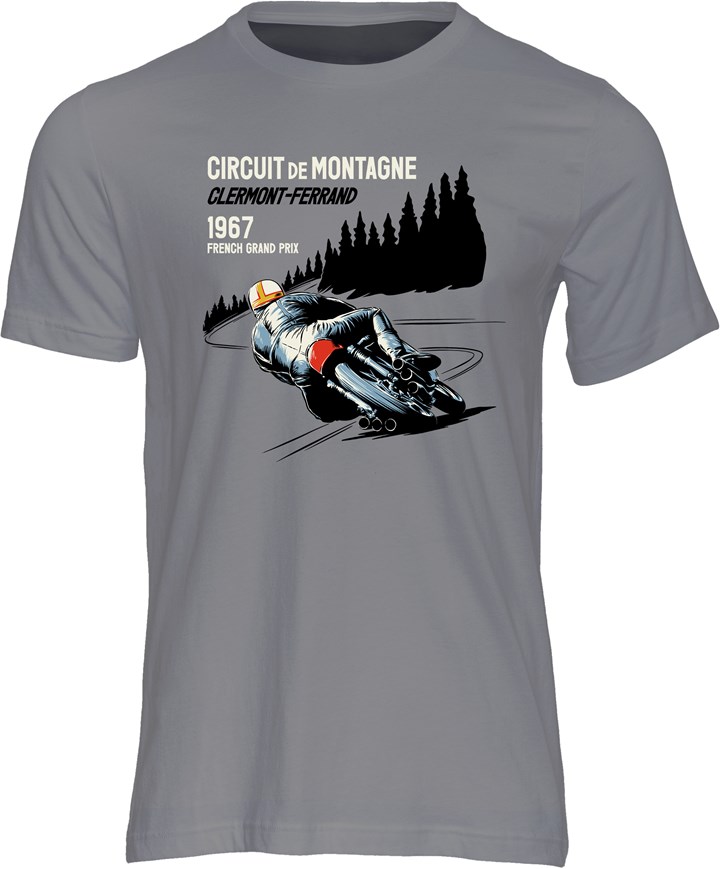 Mike Hailwood Honda Six T-shirt Charcoal - click to enlarge