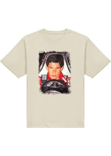 Ayrton Senna F1 Legend Art Print T-shirt Light Sand