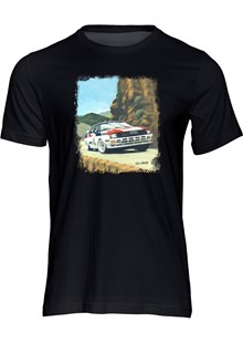 Audi Quattro A2 Rally Car Art Print T-shirt Black