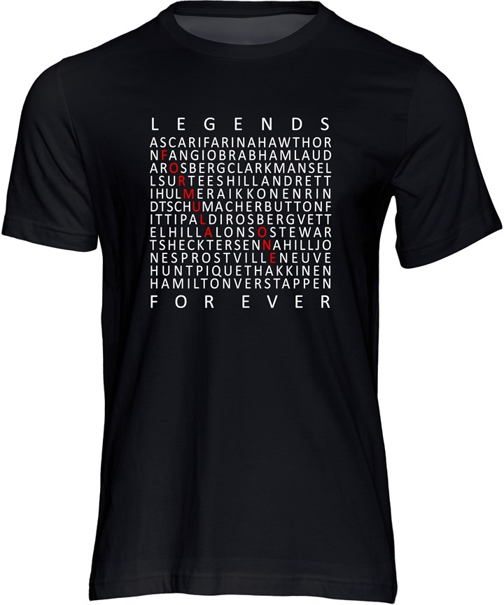 F1 Legends Forever T-shirt Black - click to enlarge