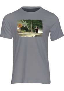 Joey Dunlop in the Rain TT 1998 Print T-shirt Charcoal