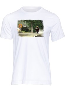 Joey Dunlop in the Rain TT 1998 Print T-shirt White