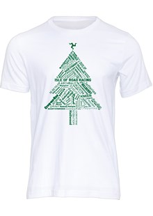 Isle of Road Racing Christmas Tree T-shirt White