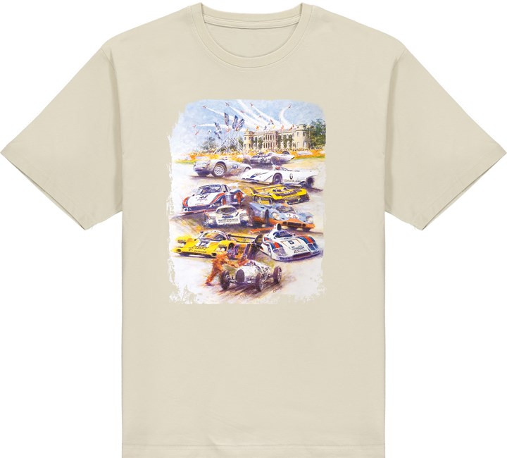 Simply the Best Porsche at Goodwood T-shirt Light Sand - click to enlarge