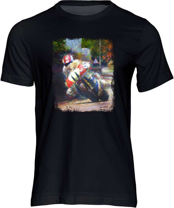 Steve Hislop Honda RVF750 TT T-shirt Black - click to enlarge