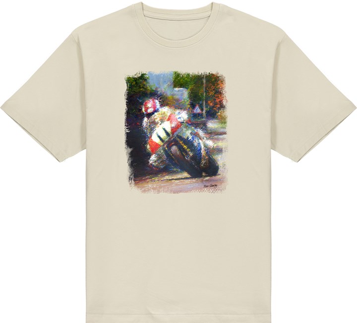 Steve Hislop Honda RVF750 TT T-shirt Light Sand - click to enlarge