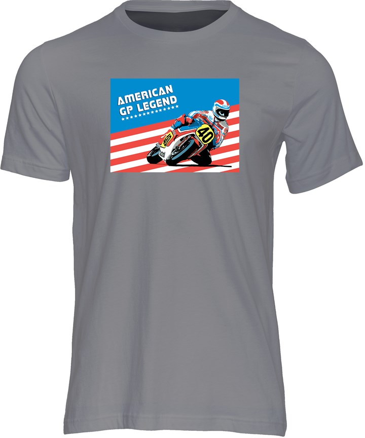 American GP Legend Freddie Spencer T-shirt Charcoal - click to enlarge